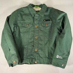 John Deere Durable Tough Sherpa Lined Jacket Youth S 6-7 Green Workwear